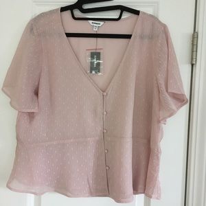 Express blush peplum top, NWT